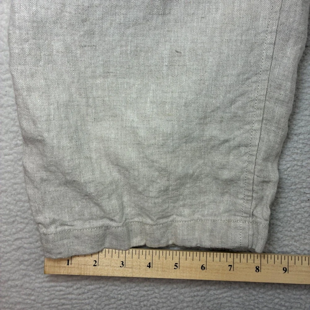 Caribbean Linen Pants Men 44x34 Beige Relaxed Drawstring Beach Coastal Summer